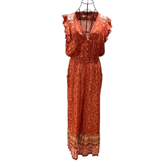 SPELL & THE GYPSY Dahlia Jumpsuit Red Size M - Picture 1 of 7